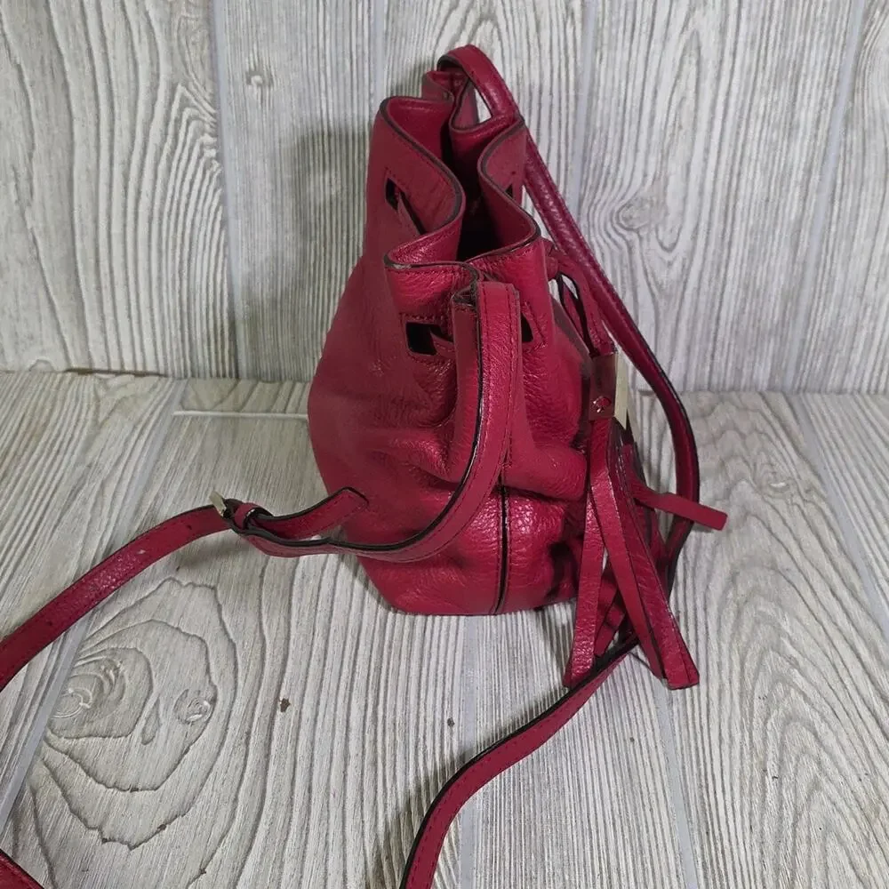 Kate Spade New York Red Leather Bucket Crossbody Bag